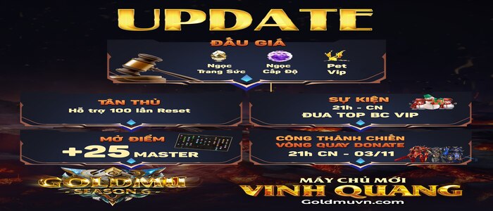 Thông Báo Update Tuần 8 Máy Chủ Vinh Quang